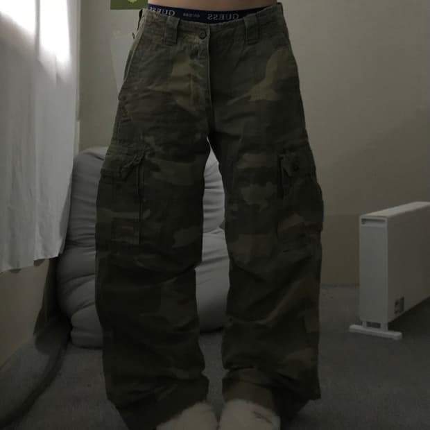 홀리스터 카모 와이드핏 카고팬츠