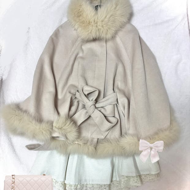 세실맥비 뮤트핑크 판쵸 코트 케이프 코트 히메갸루 라떼갸루