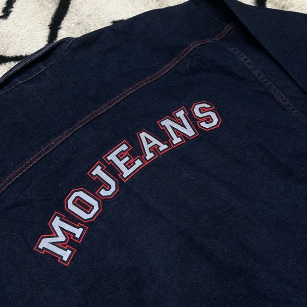 [5XL]모리스말론 90s올드스쿨 힙합 스티치 청자켓/진청