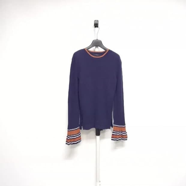 시스템 춘추 소매패블럼 긴팔니트블라우스 F