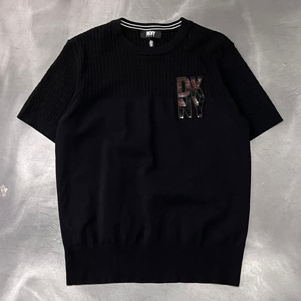  dkny 로고 하프 니트 y15740