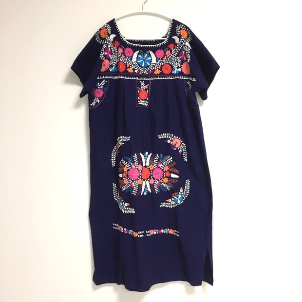 (착용샷 O) 빈티지 하구미 멕시코 자수 원피스