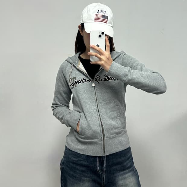 00s 나이키 스펠아웃 그레이 후드집업