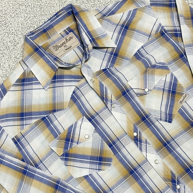 90s Wrangler 랭글러 빈티지 웨스턴 체크 셔츠