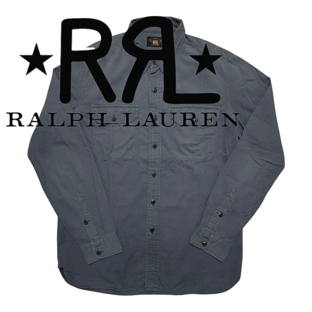 RRL 가먼트 다잉 워크 셔츠 미드나잇 블루 L