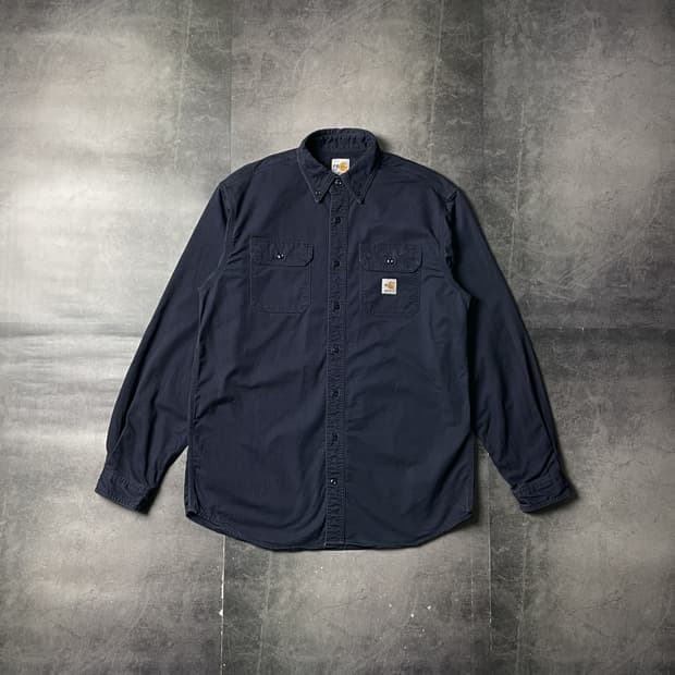CARHARTT 칼하트 빈티지 네이비 플랩포켓 워크 셔츠 A00884