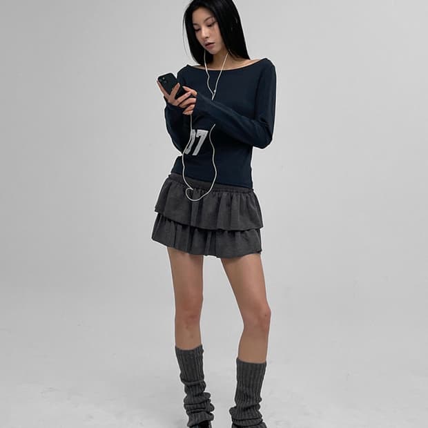 블랙업 코카 캉캉 스커트팬츠 차콜