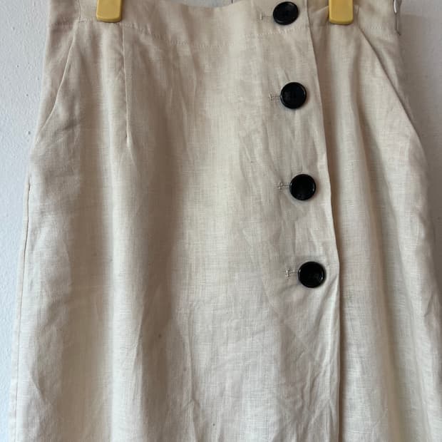 슬로베이에나 SLOBE 여성 크림베이지 린넨스커트