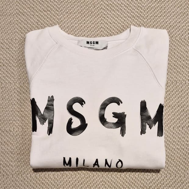 MSGM 브러쉬드 로고 코튼 크루넥 스웻셔츠 맨투맨 M
