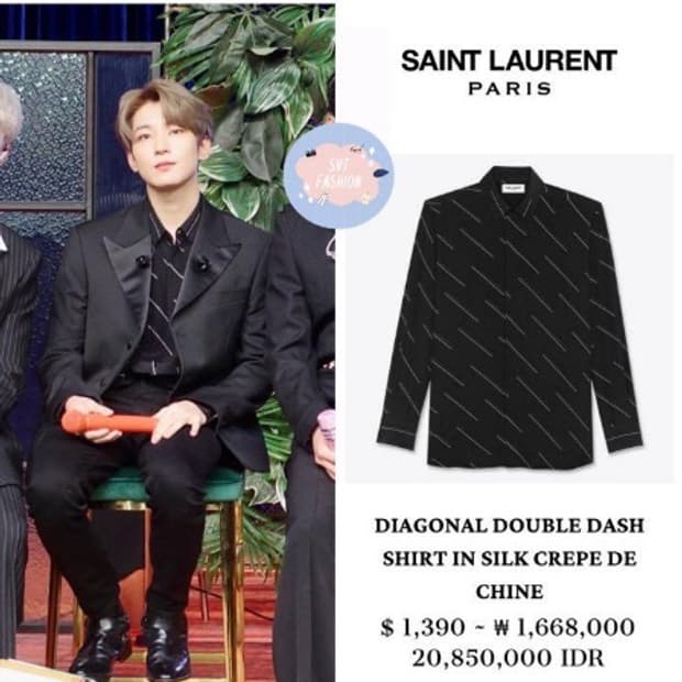 생로랑 더블대쉬 실크셔츠 39