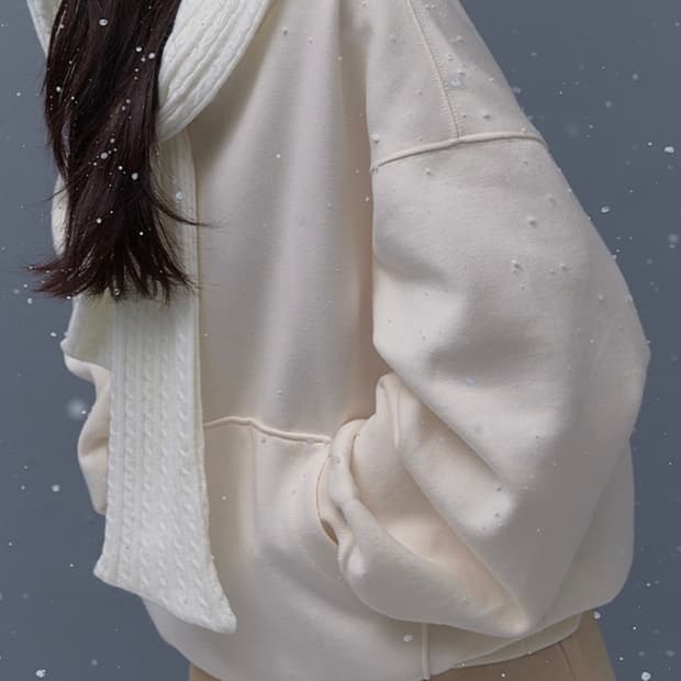 더티스 리본 후드 아이보리