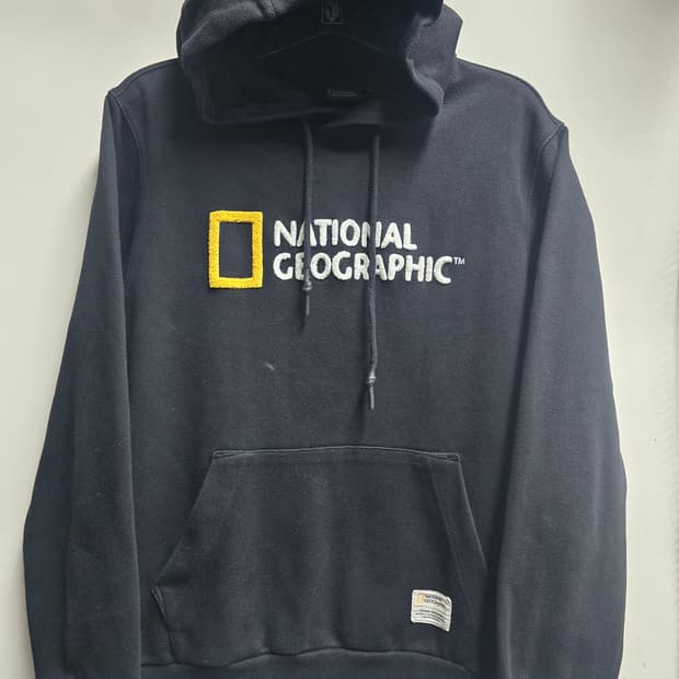 내셔널지오그래픽 빅로고 후드티 L