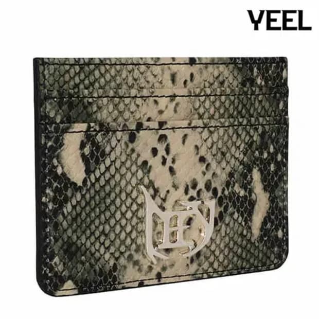 [정품] YEEL 와이이이엘 메탈로고 플레이트 카드지갑 카키 스네이크