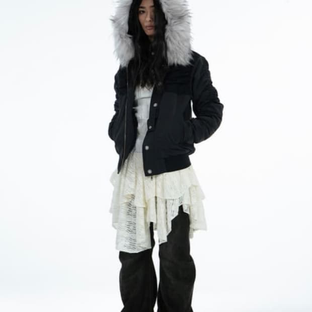 테스트메커니즘 더블펀치 double punch 밍크 퍼 패딩 블랙 S