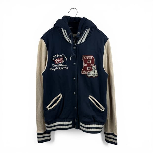 (L) 티니위니 우먼스 후드 야구 점퍼 네이비