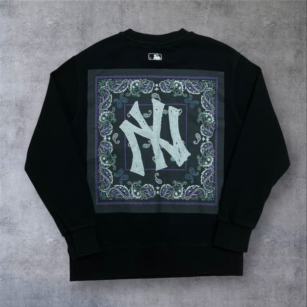 MLB 뉴욕양키스 빅로고 블랙 맨투맨