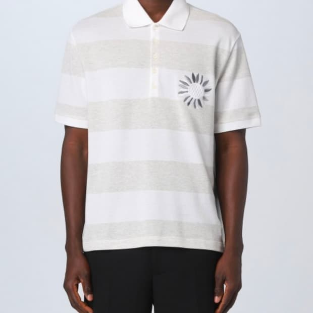 23SS 톰브라운 플라워 자수 남성 반팔 카라티