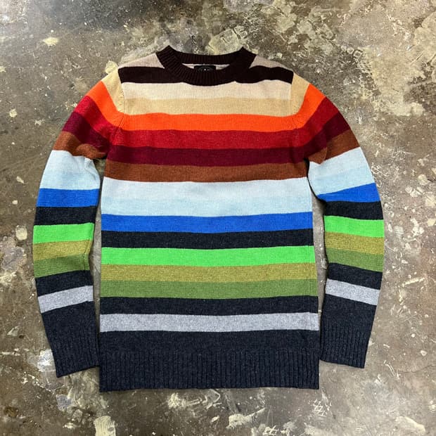 M) 빔즈플러스 멀티스트라이프 니트 스웨터