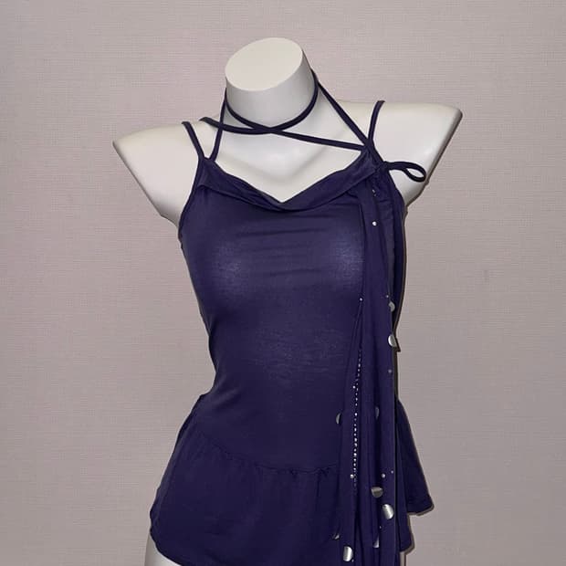 그런지페어리 퍼플 스팽글 슬리브리스