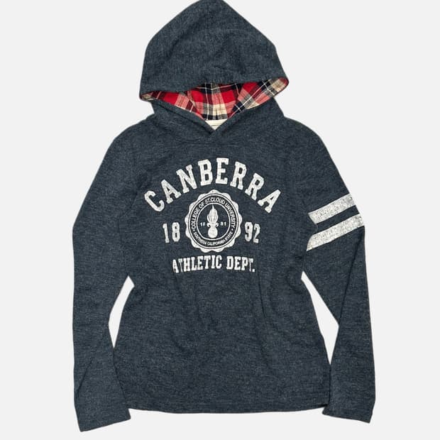 LOCK HEAVEN blue-green knit hood t