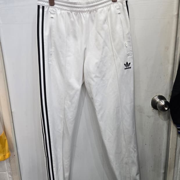 M,95)) adidas 아디다스 화이트 & 블랙 트레이닝복 바지 !