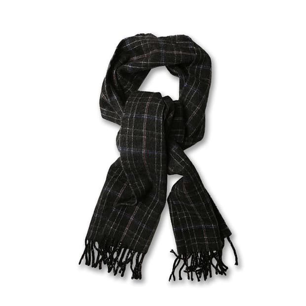 드레익스 [Drake's] 차콜 그레이 체크 런던 스코틀랜드 머플러