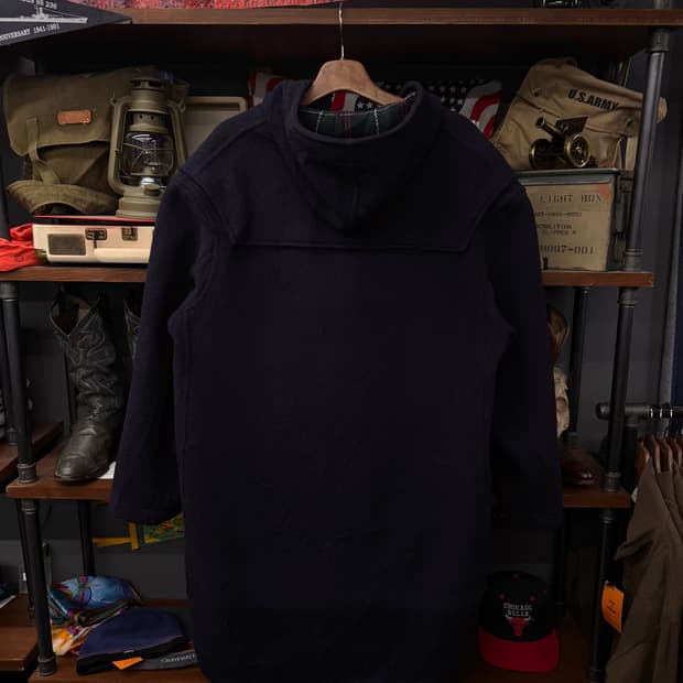 80s Gloverall 글로버올 떡볶이 더플 코트 블랙 와치 라이닝