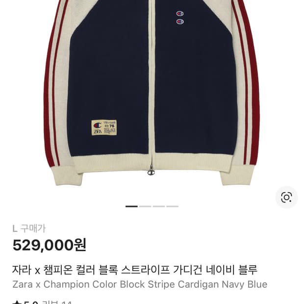 챔피언 자라 콜라보 니트집업