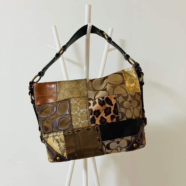 코치 패치워크 숄더백 토트백 y2k 갸루백