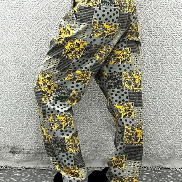 디스이즈네버댓 스트릿 펑크 키치 에스닉 패턴 코튼팬츠 M C10880