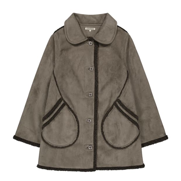 코이세이오 라운드 칼라 스웨이드 재킷 브라운 (무스탕)