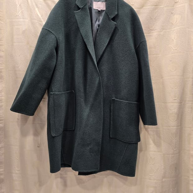 보이스오브보이스 VOV 핸드메이드 녹색 모직 코트 오버사이즈 55~66