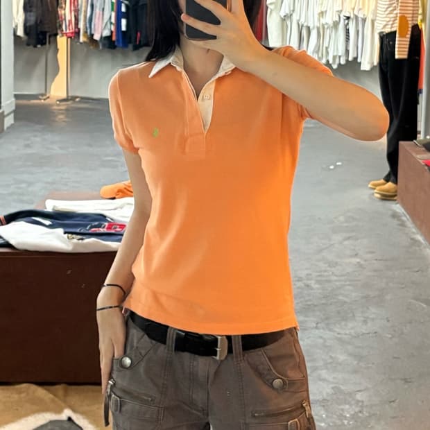 폴로 랄프로렌 배색 카라 PK 반팔 티셔츠