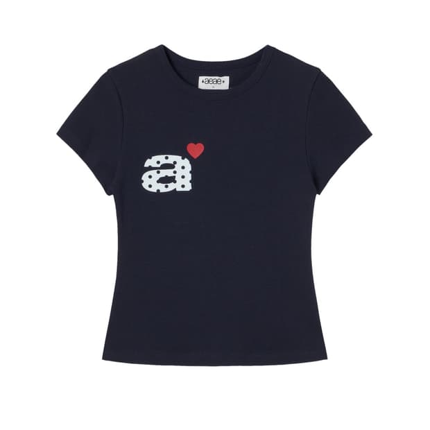aeae DOT SMALL LETTER TEE (NAVY)