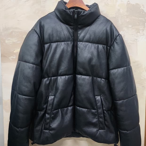 자라 레더 블랙 점퍼 XL