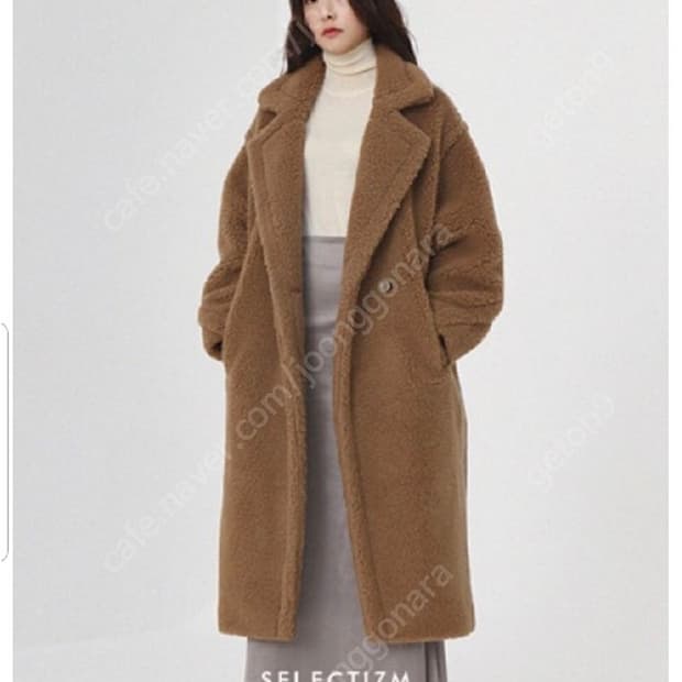 셀렉티즘 테디베어 롱코트 브라운 고급버전 66-77