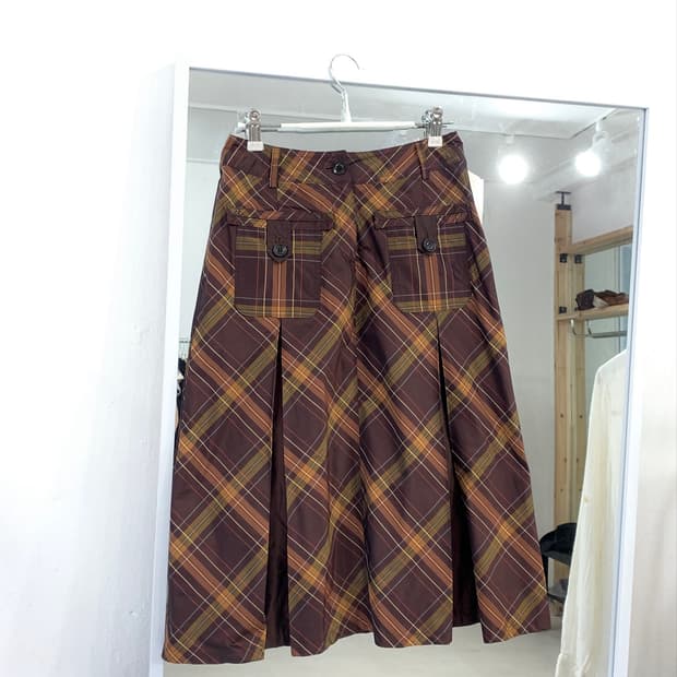 [TACHIBANA] pocket check pattern skirt 