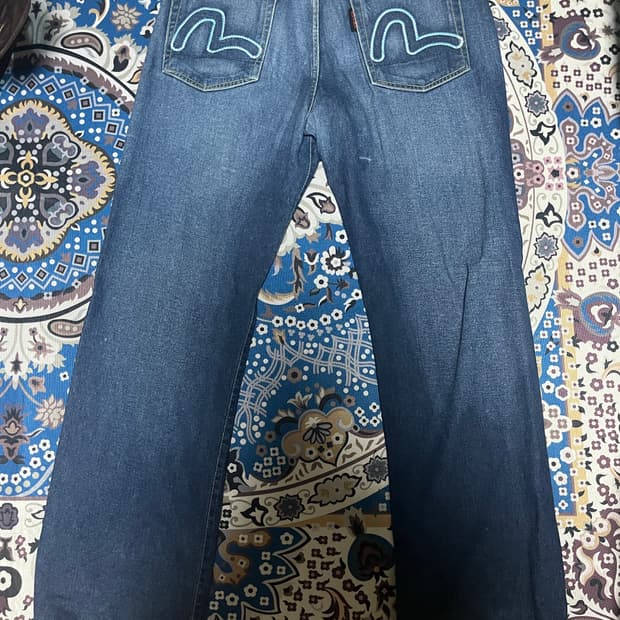 에비수 빈티지 백포켓 스티치 데님 