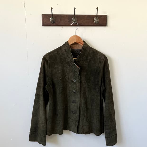 Cizenne 올리브 레오파드 피그스킨 자켓