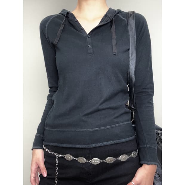 빈티지 블랙 후드티