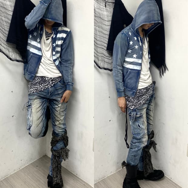 10’s Mood Old Glory Print Loose-Fit Hood