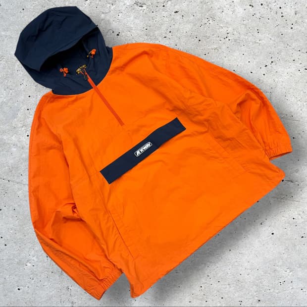 [L] 까웨 케이웨이 오렌지/네이비 아노락 후드 자켓 D539