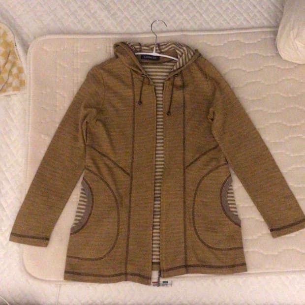 KANSAI BIS 스트라이프 브라운 후드집업