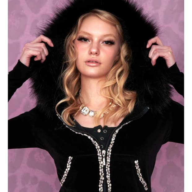 베이비메탈클럽 글램퍼 후드집업 Glam fur velour hood