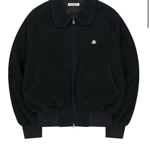 코이세이오 라운드 칼라 플리스 자켓 블랙