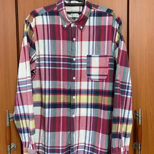 제이크루 인디언 마드라스 셔츠 L사이즈입니다. 화려한 색감의 체크 패턴이