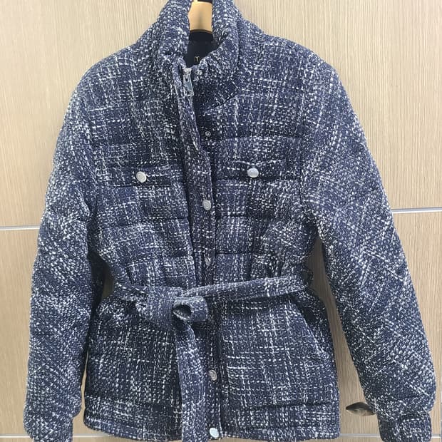 마쥬 트위드 밸티드  패딩 자켓 38