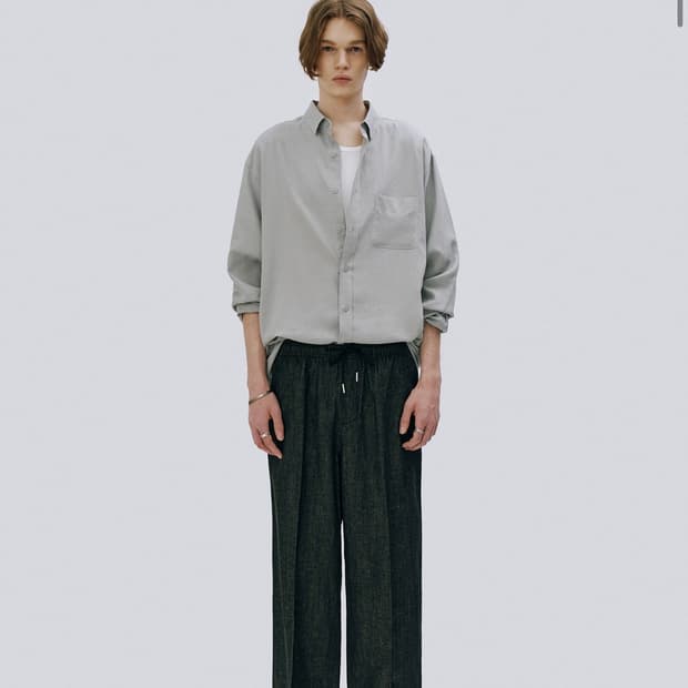 [새상품] 수아레 에센셜 텐셀 린넨 셔츠 라이트그레이 M사이즈