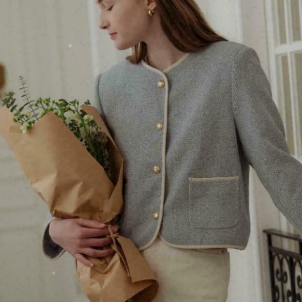 틸아이다이 내추럴 트위드 자켓55 66