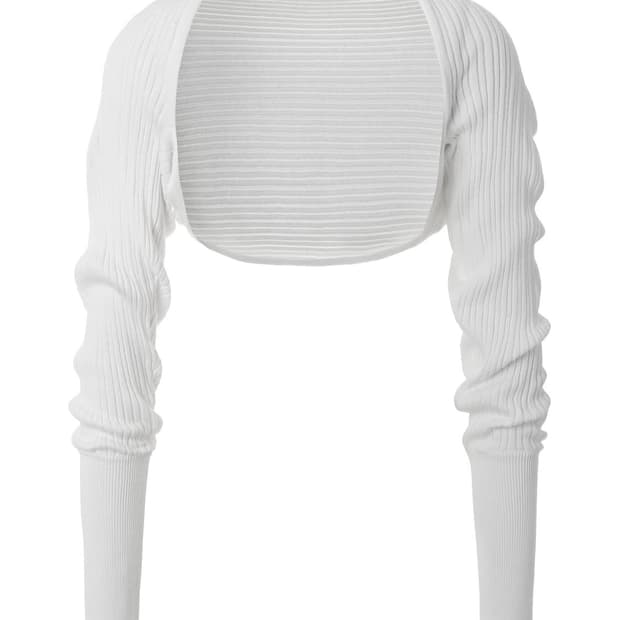 쓰리타임즈 골지 코튼 볼레로 화이트 (새상품)